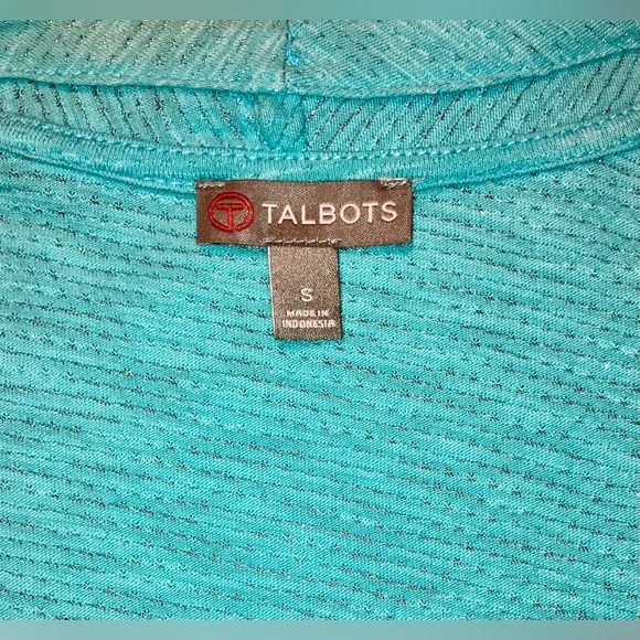 Women's T By Talbots Light Blue Roll Tab Sleeve Lightweight Cardigan, Small S - Picture 6 of 10